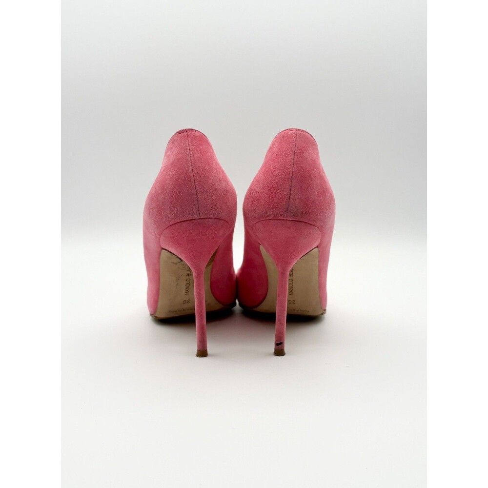 Manolo Blahnik Pink Suede Pointed Toe Stiletto Pumps BB 105mm Size EU 36 - Picture 7 of 16